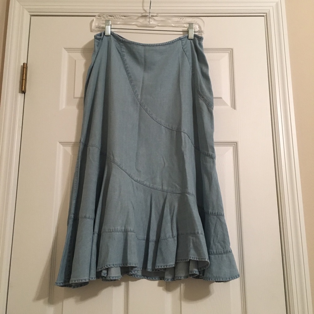 Emma James Light Denim Midi Skirt